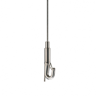 Crochet inox sécurisé pour câble de suspension avec linguet anti décrochage N-Hanger - Chassitech