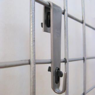 Stainless steel hooks for storage grids with safety latch - Chassitech